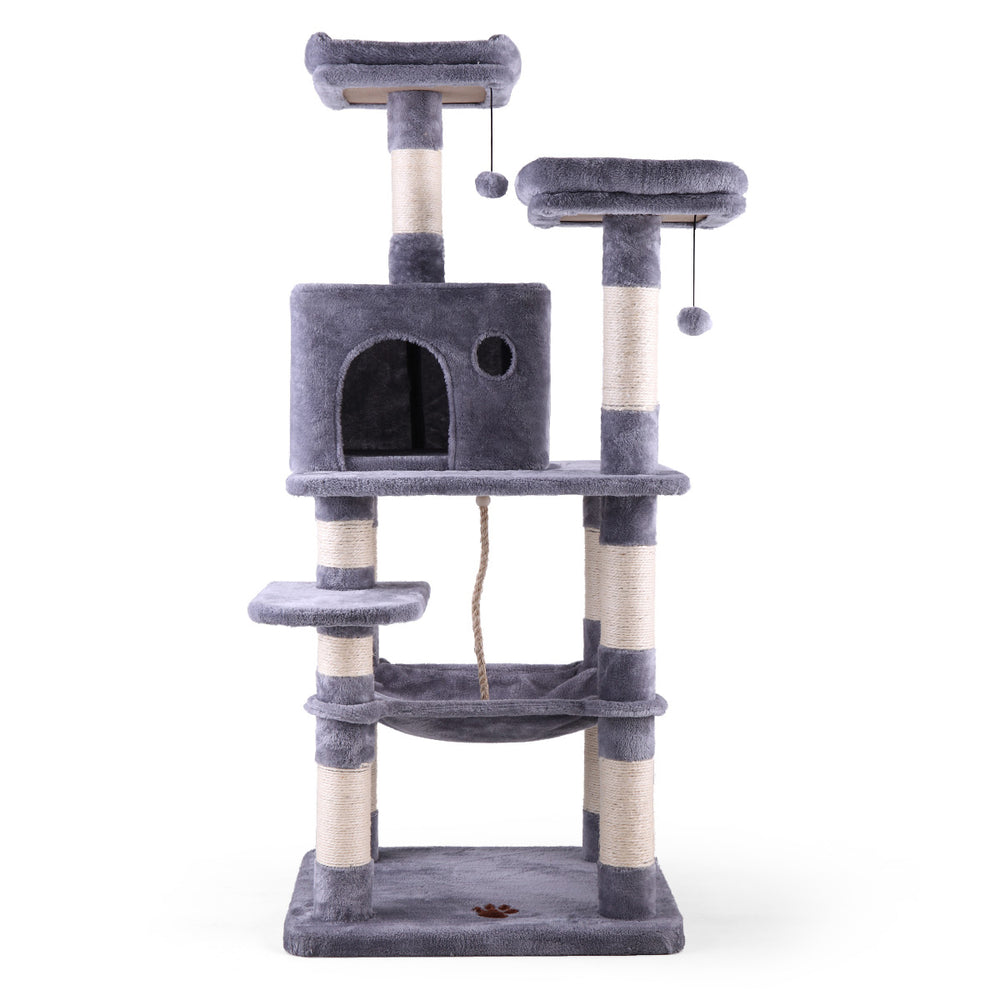 Cozy Cat Tower with Hammock & Scratching Posts