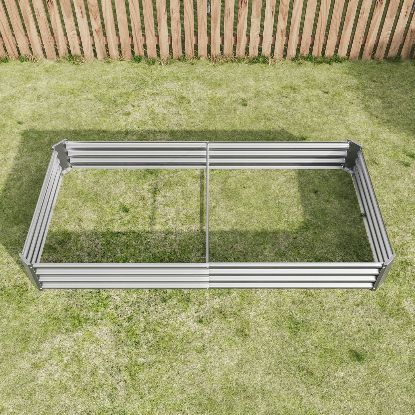 Silver Metal Raised Garden Bed Kit