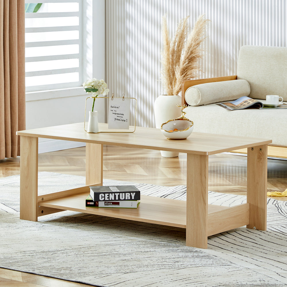 Rustic Chic Double-Layer Coffee Table