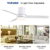 Sleek White Ceiling Fan with Light