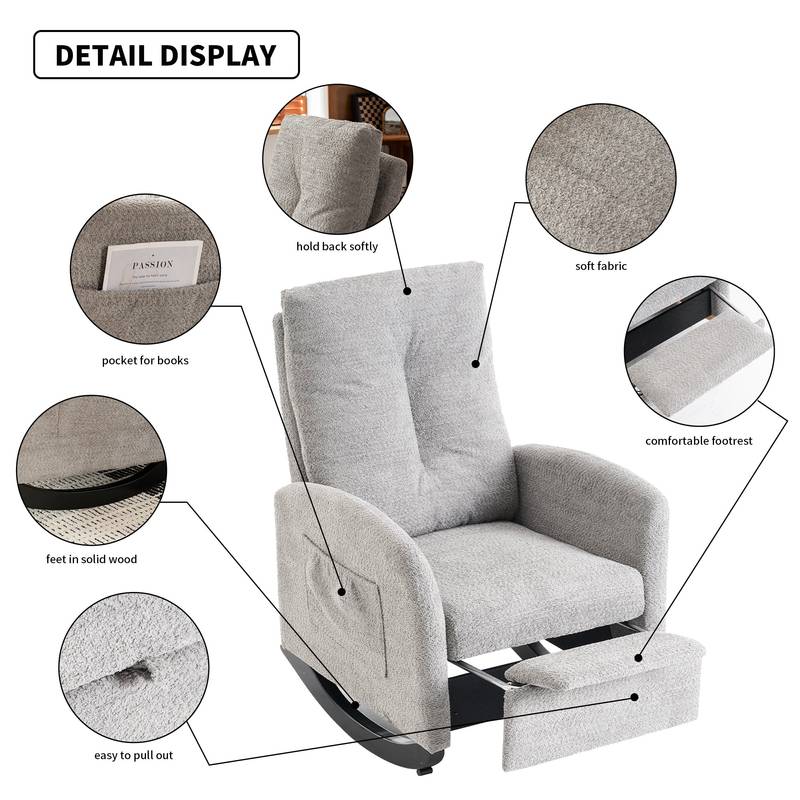 Cozy Rocking Chair with Footrest