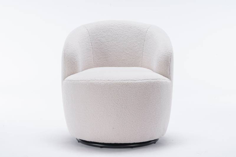 Cozy Ivory Swivel Accent Chair