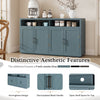 Chic Smoke Blue Sideboard with Open Shelves