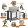 Stylish Rolling Dog Crate with Double Doors