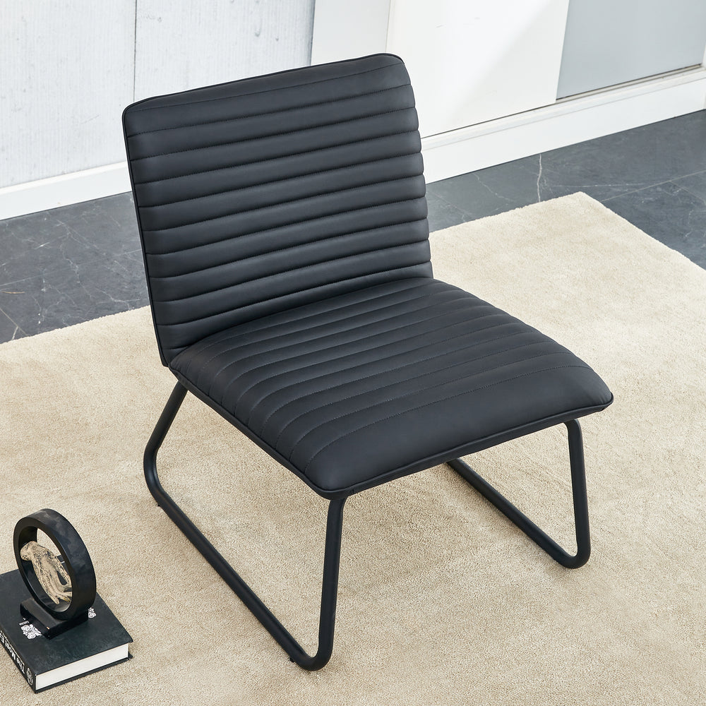 Sleek Black Armless Sofa Chair