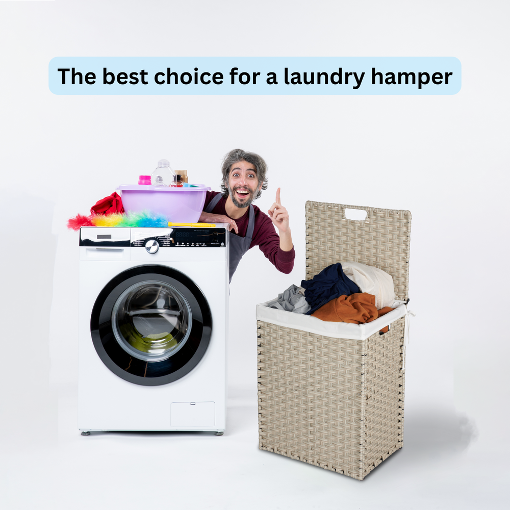 Stylish Grey Laundry Hamper with Removable Bags