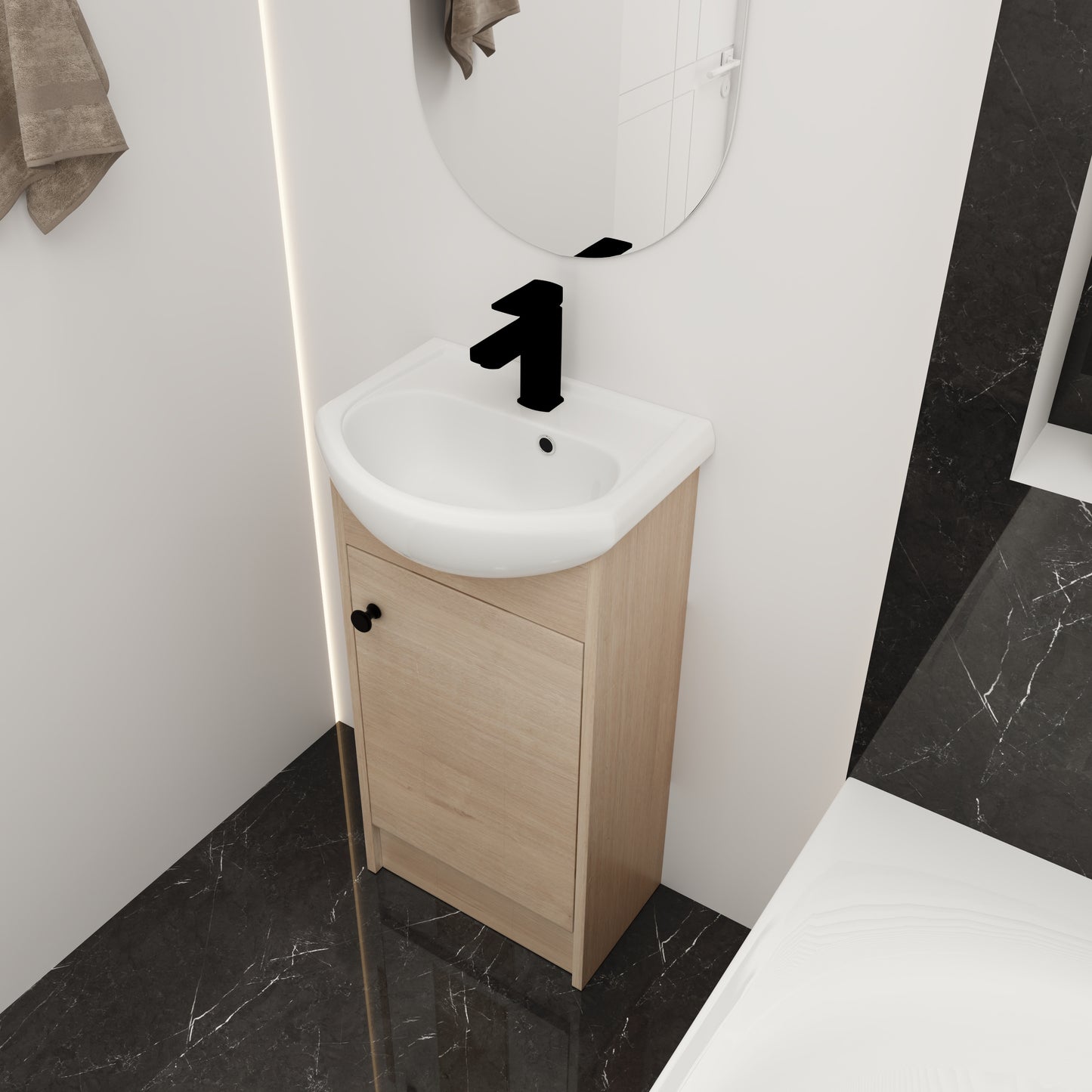 Chic Space-Saving Bathroom Vanity with Sink