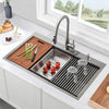 Sleek Stainless Steel Drop-In Kitchen Sink with Workstation Grid