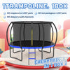 FunBounce Trampoline with Safety Net & Ladder - Black & Blue Edition