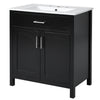 Chic Compact Bathroom Vanity with Ceramic Sink and Smart Storage