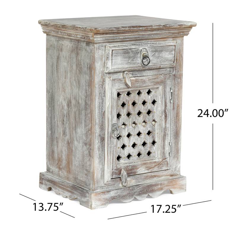 Chic Wooden Nightstand with Storage