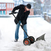 Wheeled Snow Pusher with Adjustable Handle