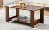 Sleek Walnut Double-Layer Coffee Table