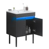 Sleek Black Bathroom Vanity with Radar Light & Ample Storage