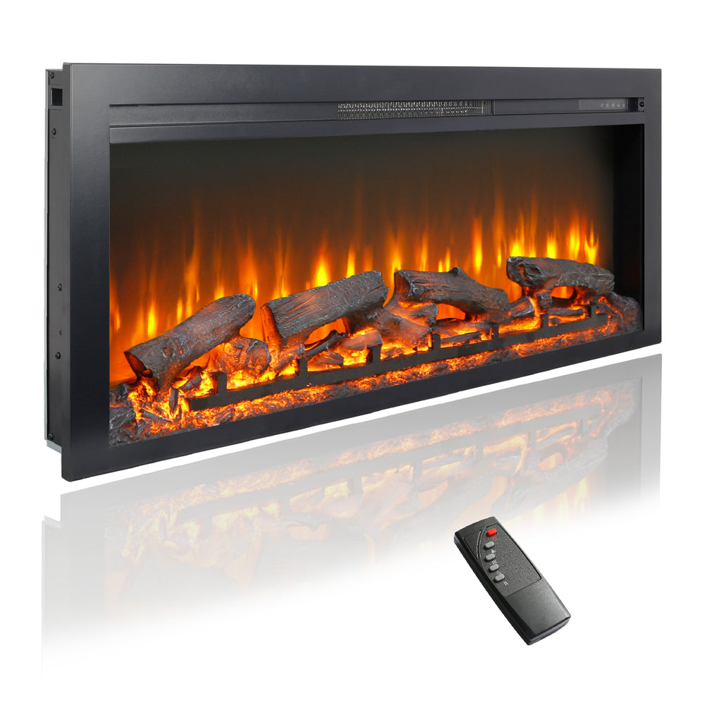 CozyGlow Recessed Electric Fireplace with Remote