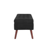 Chic Black Linen Storage Bench