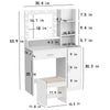 Glam Up Vanity Set with Mirror & Lights