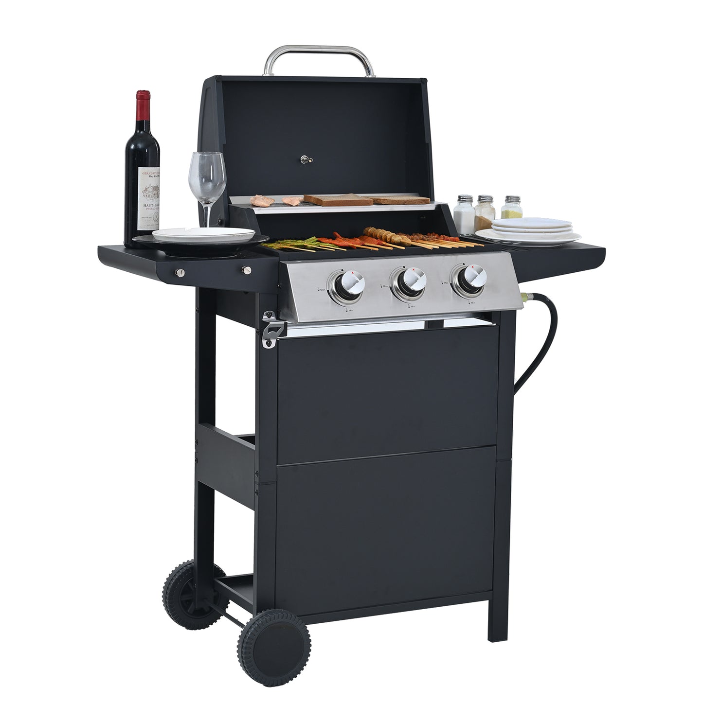 Ultimate Patio Propane Grill with Shelves & Wheels