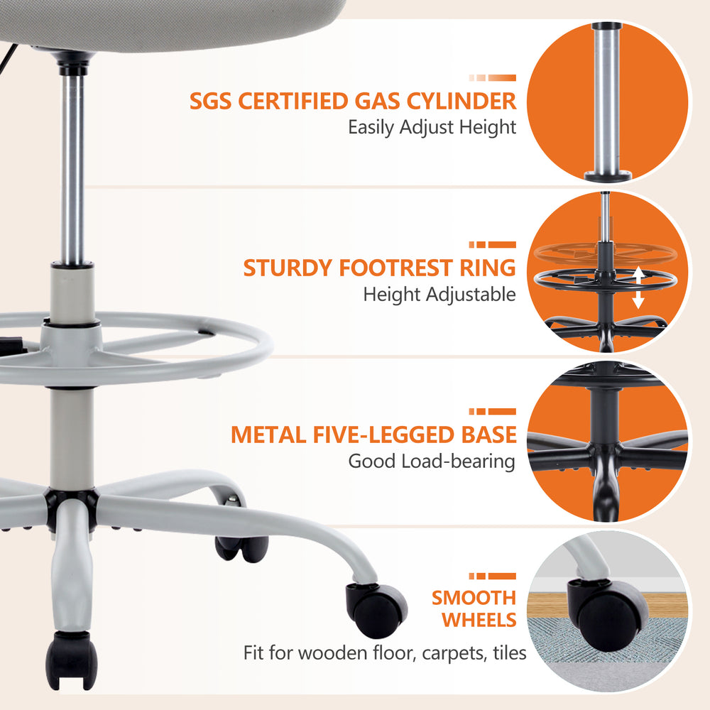 CozyLift Tall Ergonomic Office Chair with Flip-Up Armrests