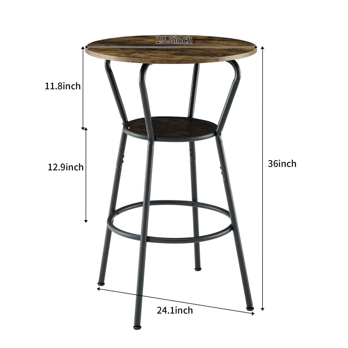 Rustic Round Bar Table & Cozy Stool Set