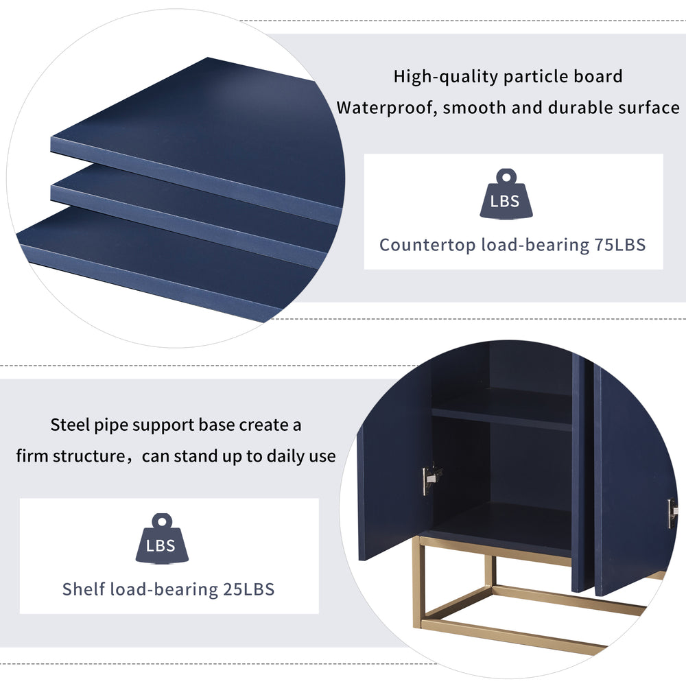 Navy Chic Storage Buffet: Elegant Organization for Your Home