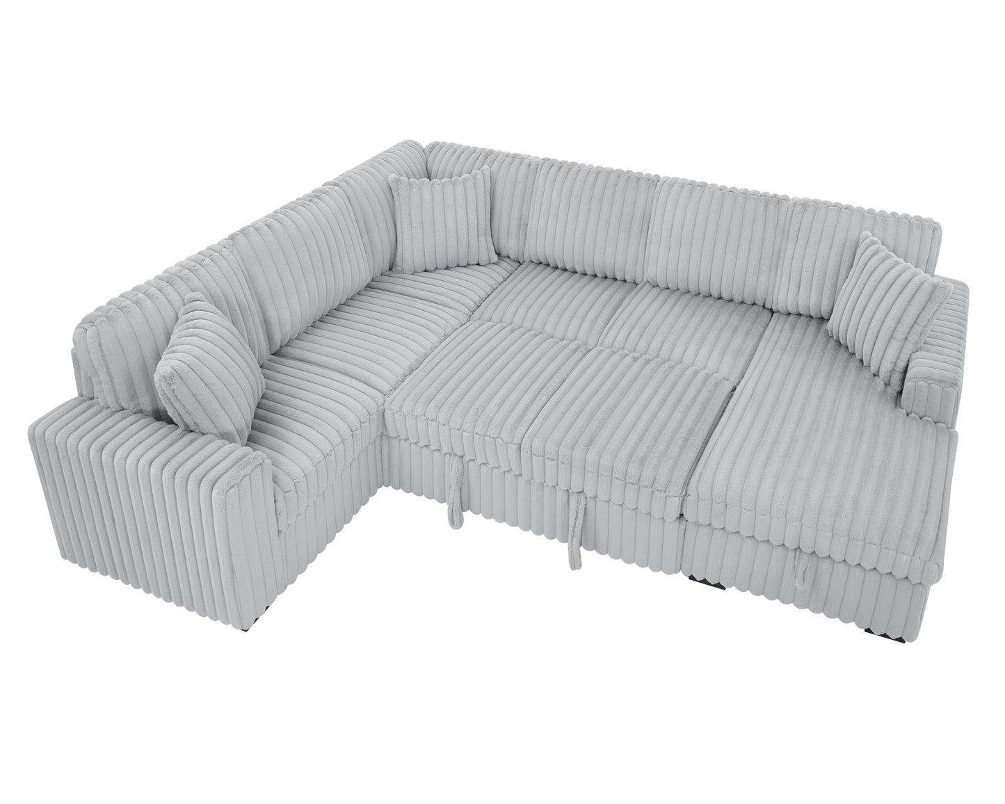 Cozy USB Sofa Bed: Plush U-Shaped Sectional with Storage and Comfort