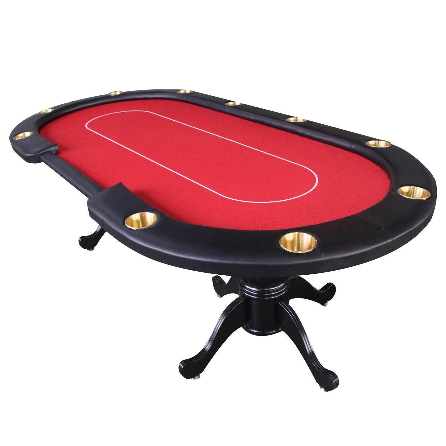 Red Aura Oval Poker Table - Stylish Casino Vibe