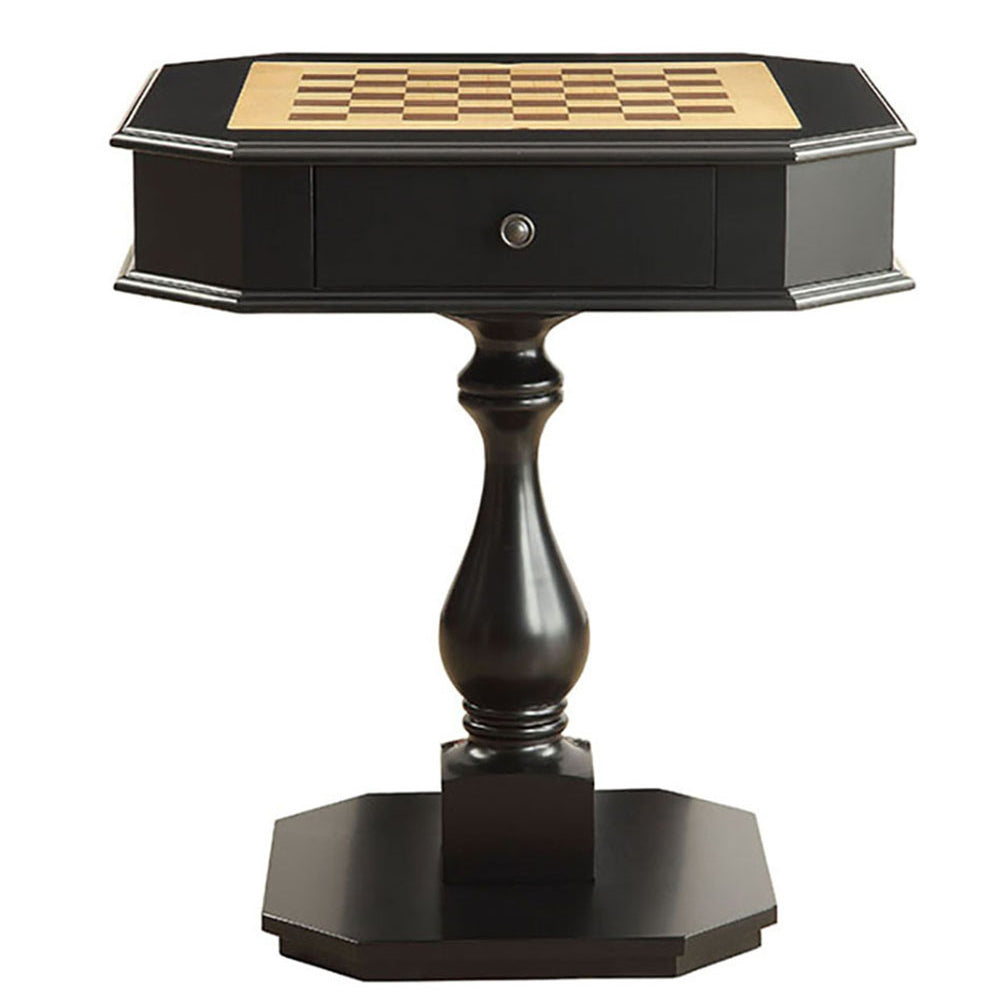 Sleek Black Game Table with Storage