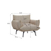 Chic Beige Flannel Accent Chair