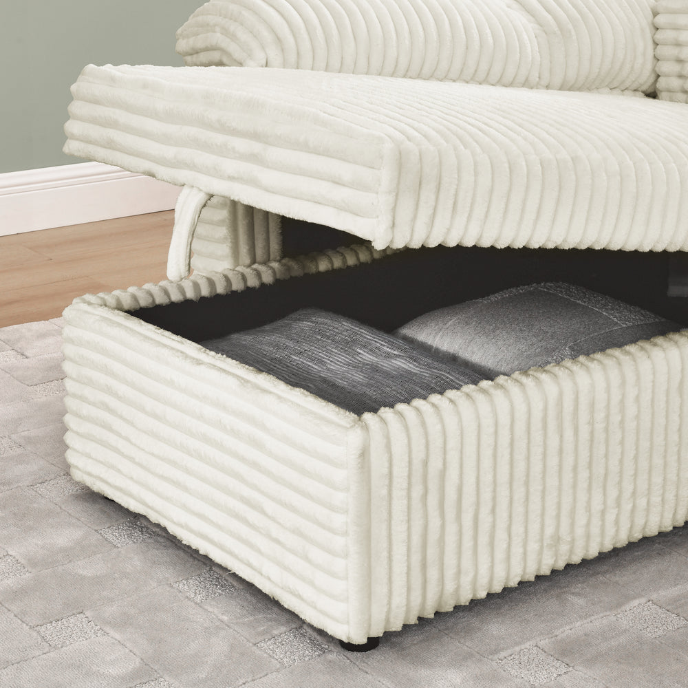 Cozy Convertible Corduroy Sofa Bed with Storage