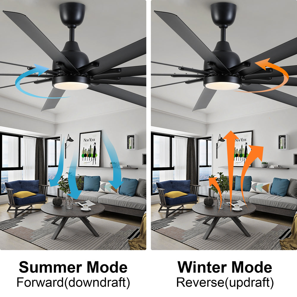 Giant Black Ceiling Fan with Remote