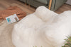 Cozy Teddy Bean Bag Chair in Ivory White