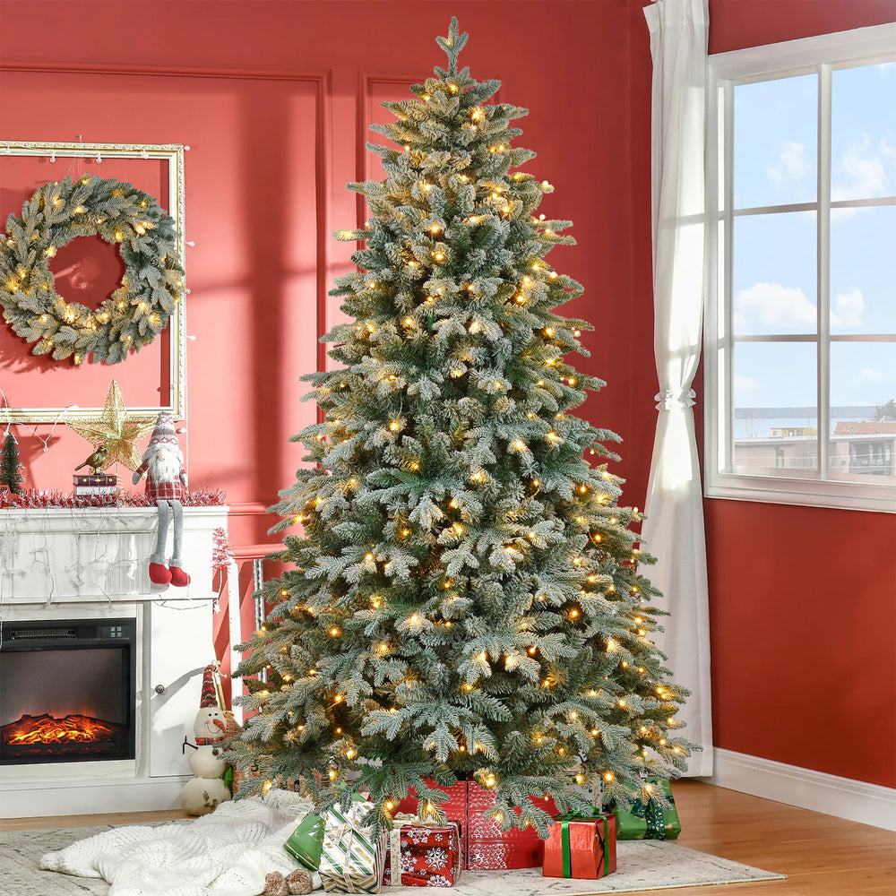 Stunning Lighted Christmas Tree & Wreath Duo