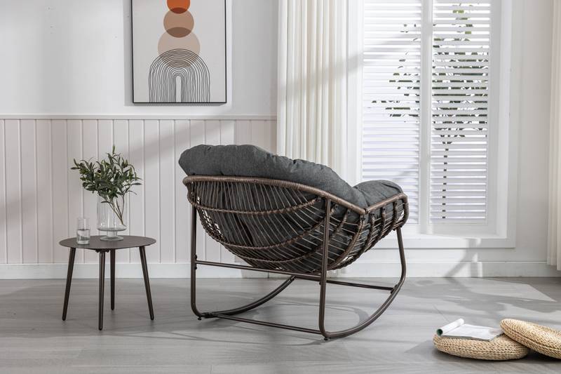 Cozy Rocking Rattan Chair