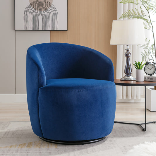 Chic Blue Velvet Swivel Chair