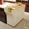 Elegant Mobile Kitchen Island with Adjustable Shelves