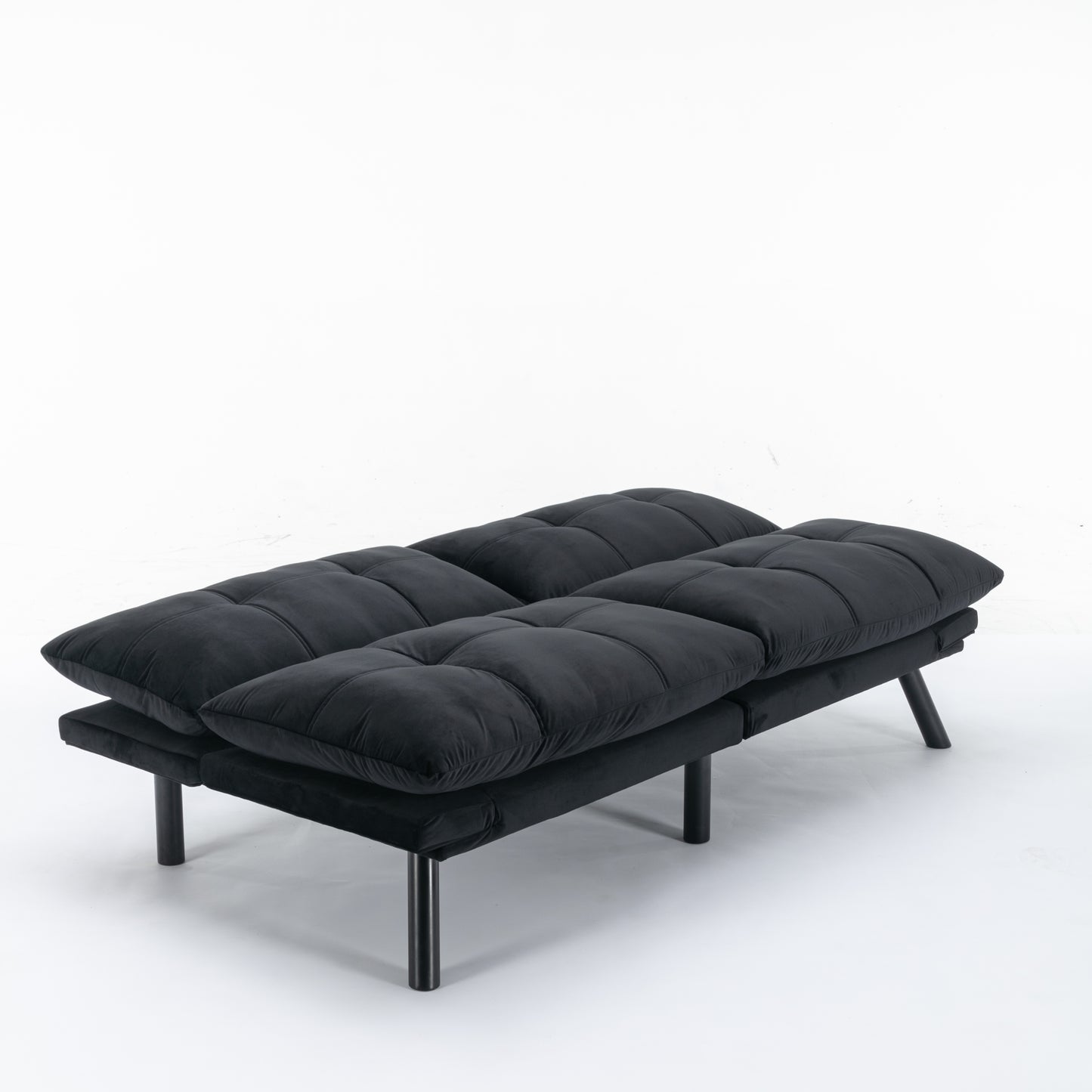 Sleek Black Convertible Sofa Bed