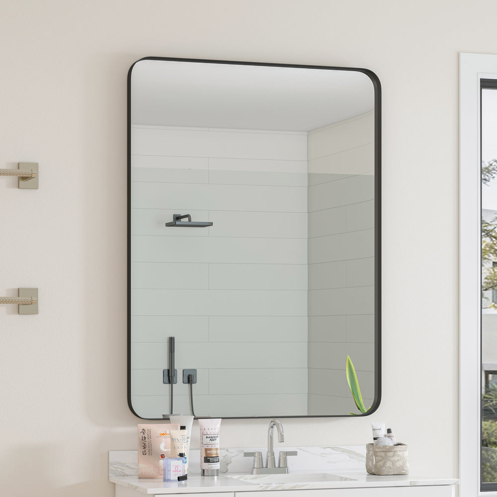 Sleek Black Rectangular Wall Mirror for Any Room