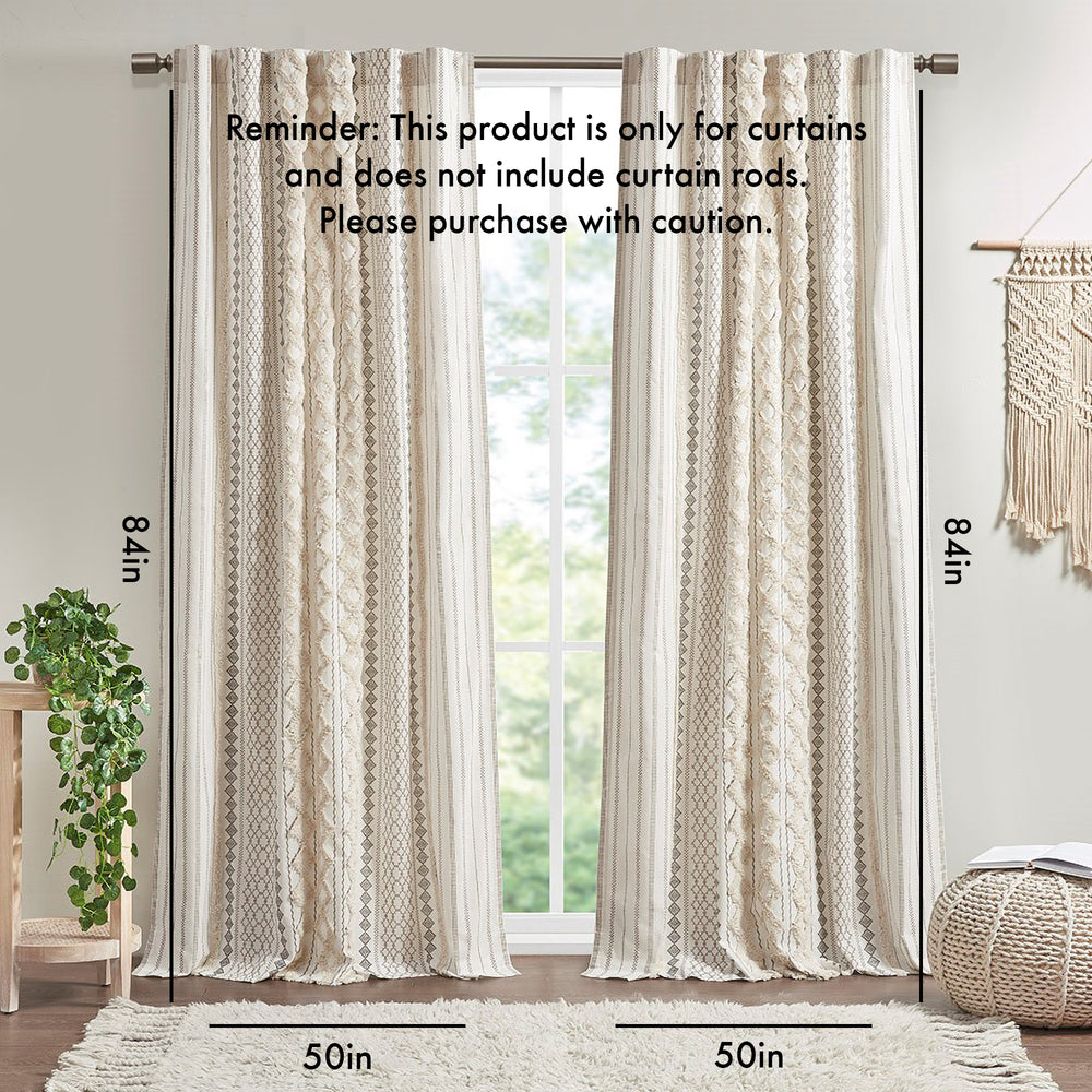 Chic Chenille Stripe Curtain Panel