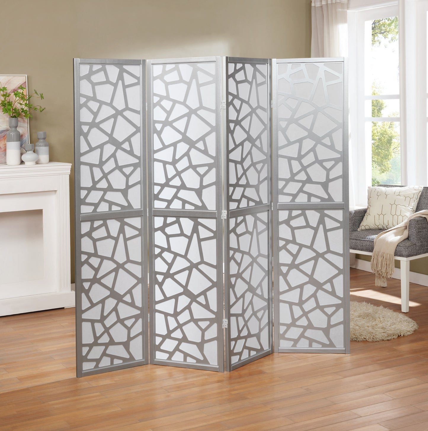 Chic Silver Room Divider