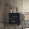 Sleek Storage Dresser in Black & Oak