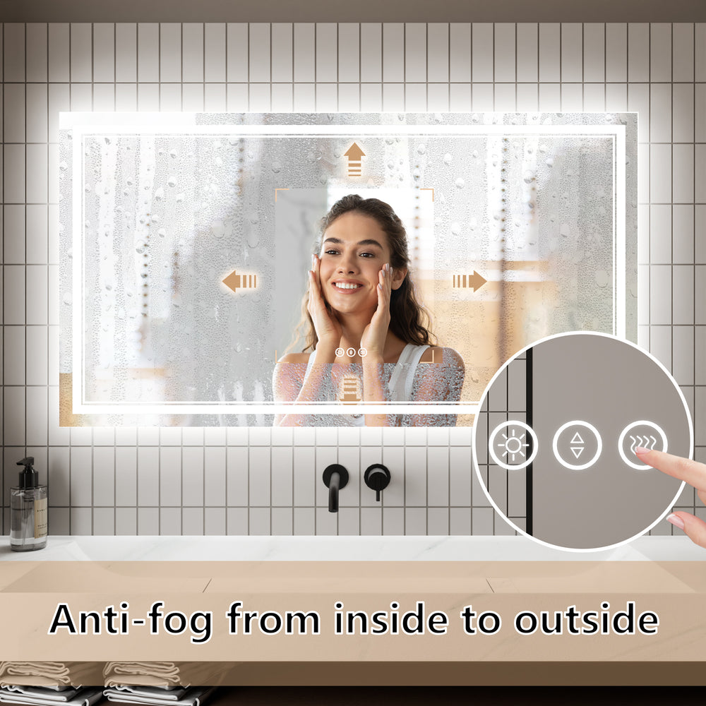 Illuminated Smart Bathroom Mirror - Touch Control & Anti-Fog