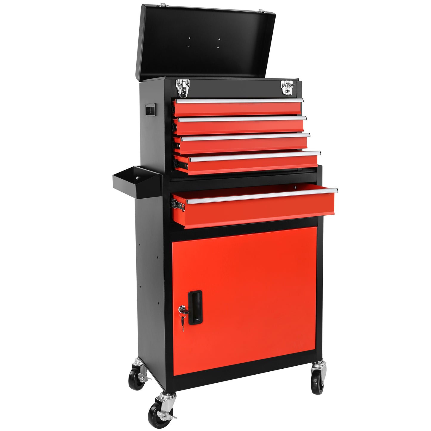 Rolling Tool Chest with Lockable Drawers and Detachable Top