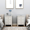 Chic White Nightstands with Charging Hub