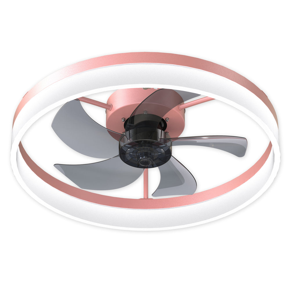 Stylish Pink Ceiling Fan with Dimmable LED Lights