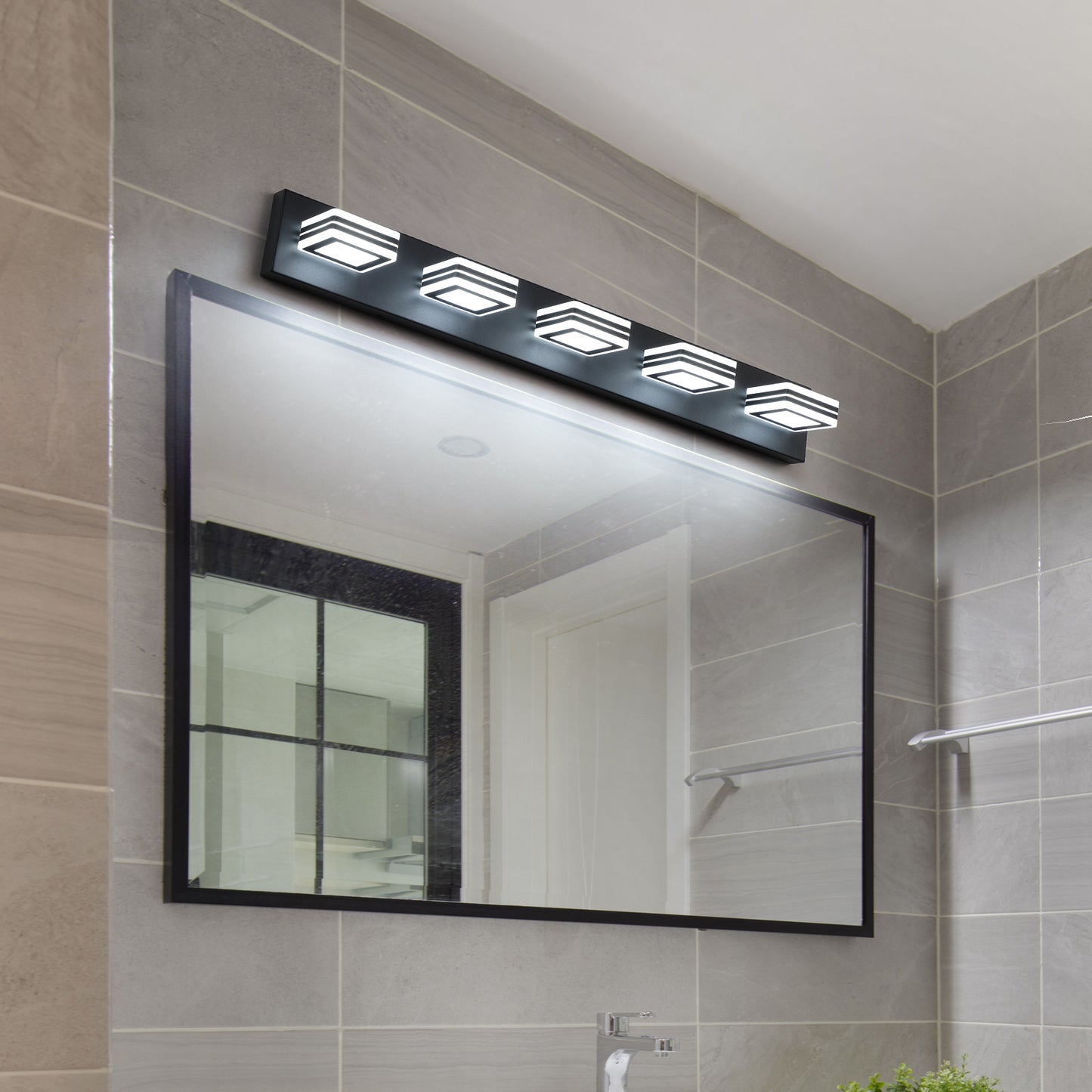 Sleek Black LED Vanity Light Bar