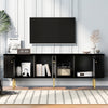 Sleek Black TV Stand with Modern Style and Ample Storage