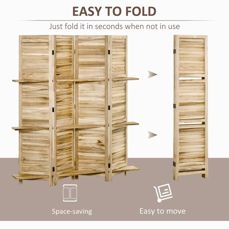 Cozy Divider – Stylish Wood Privacy Screen with Shelves