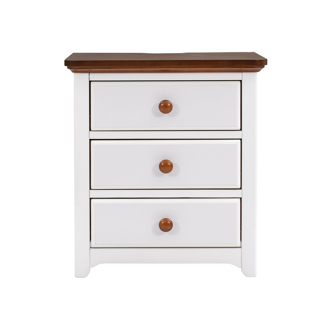 Chic Wooden Nightstand with USB Ports and Ample Storage