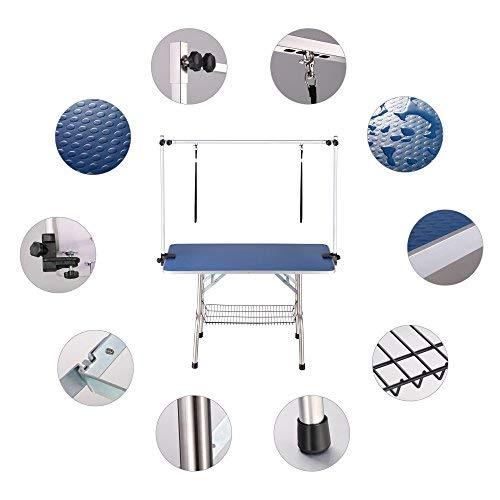 Blue Pet Grooming Table with Storage